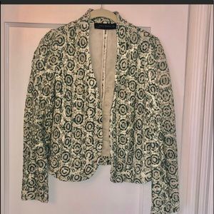 Zara green crocheted blazer size S